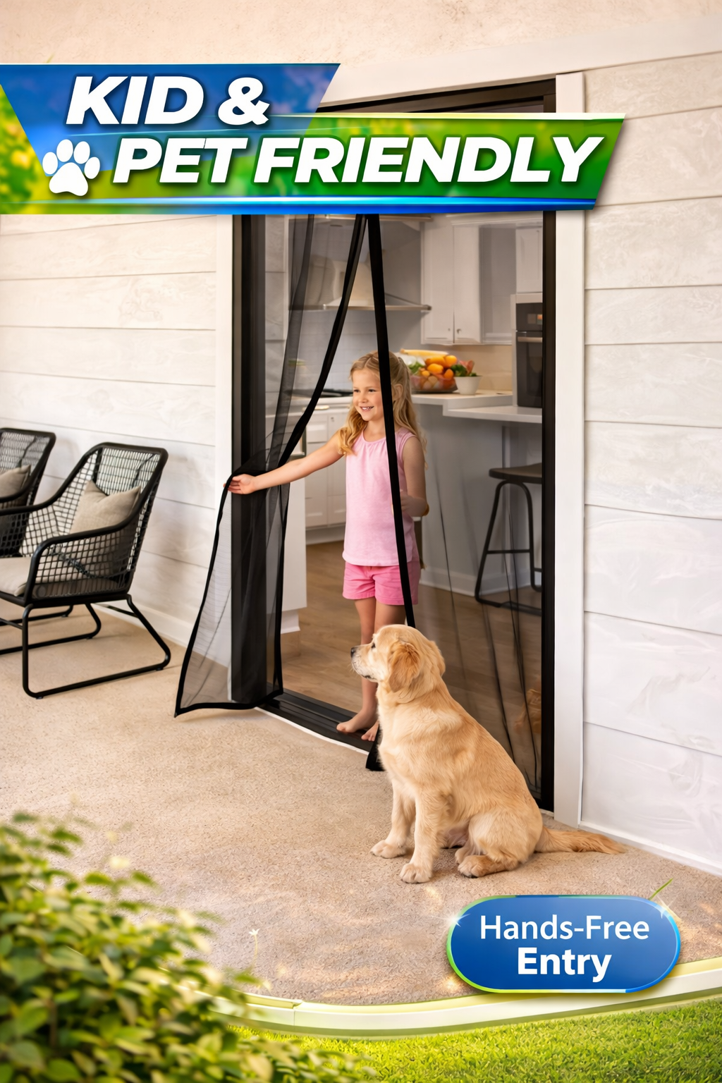 Magnetic Screen Door – Keep Bugs Out Instantly (Custom Fit)