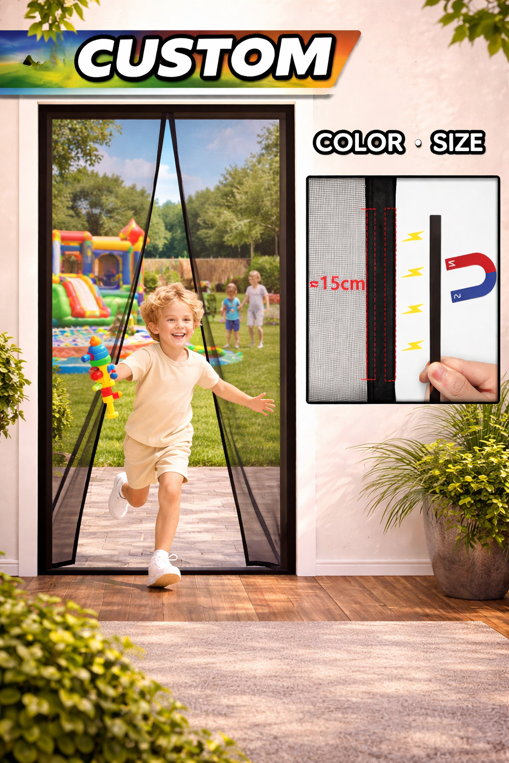 Magnetic Screen Door – Keep Bugs Out Instantly (Custom Fit)